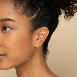 Mejuri Colored Mini Hoops White Sapphire (Pair)